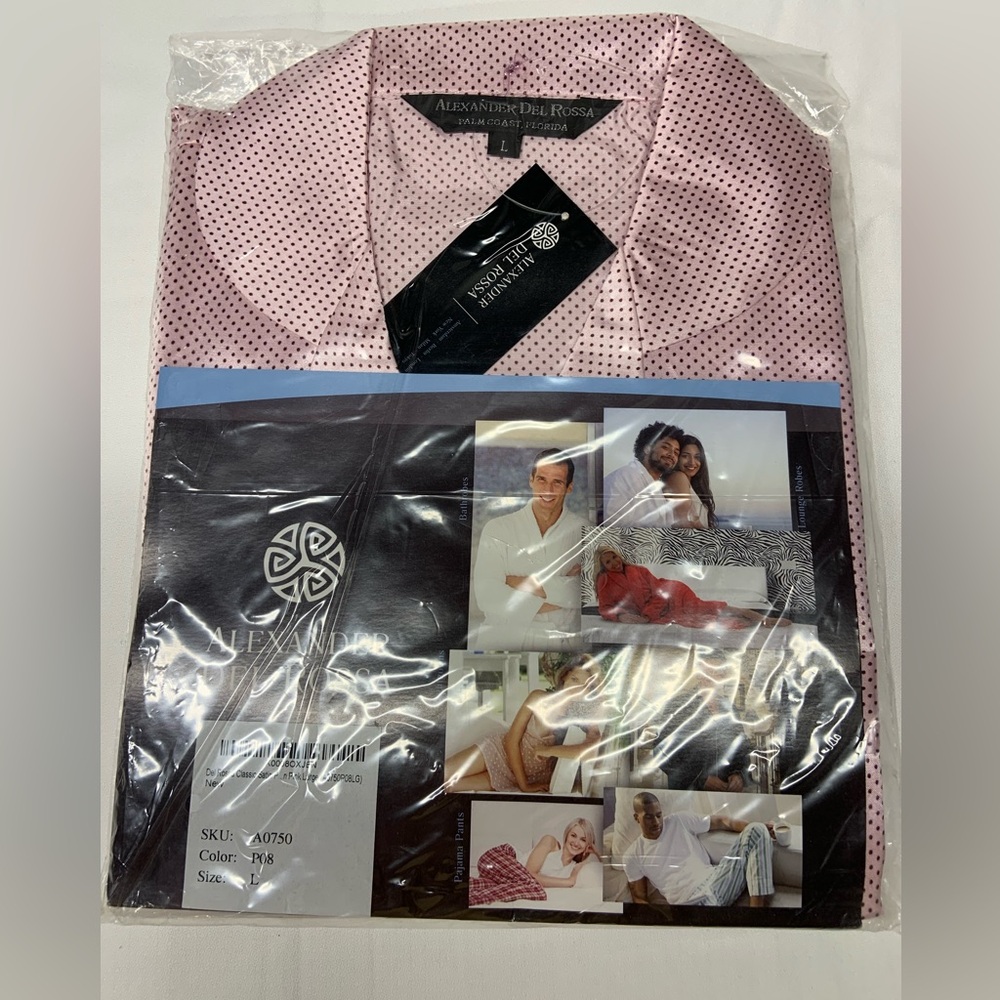 Alexander Del Rossa Pink polka PJs size Large, new in pkg.